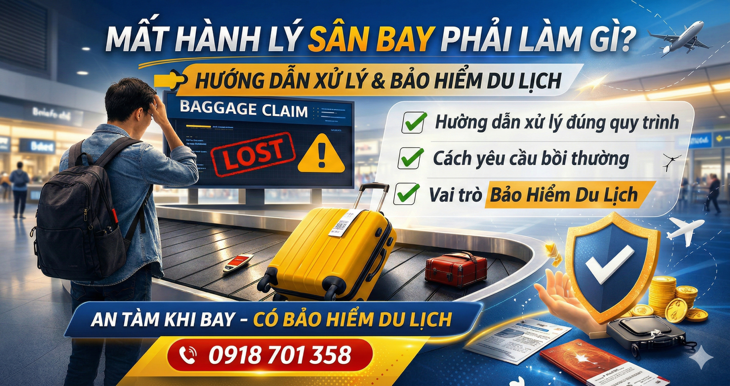 Mất Hành Lý Sân Bay Phải Làm Gì - Hướng Dẫn & Bảo Hiểm Du Lịch